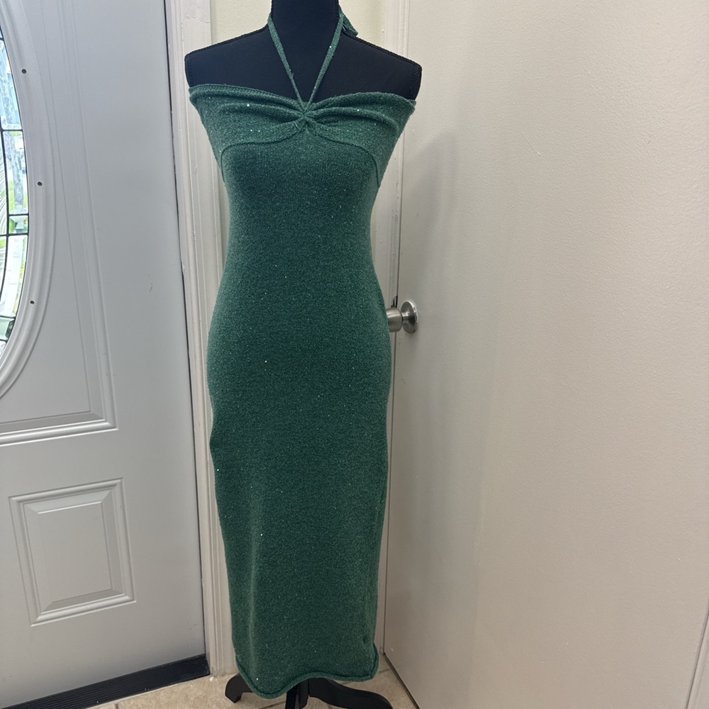 Chic Strapless Green Dress